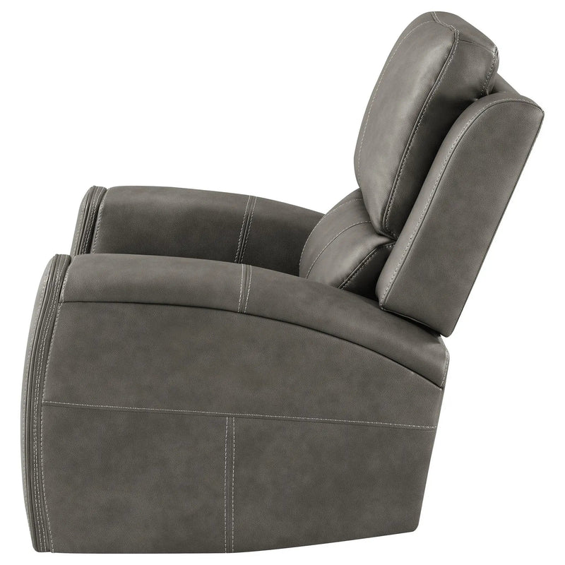 Brickston Triple Power Swivel Glider Recliner Charcoal by Unique Piece Furniture