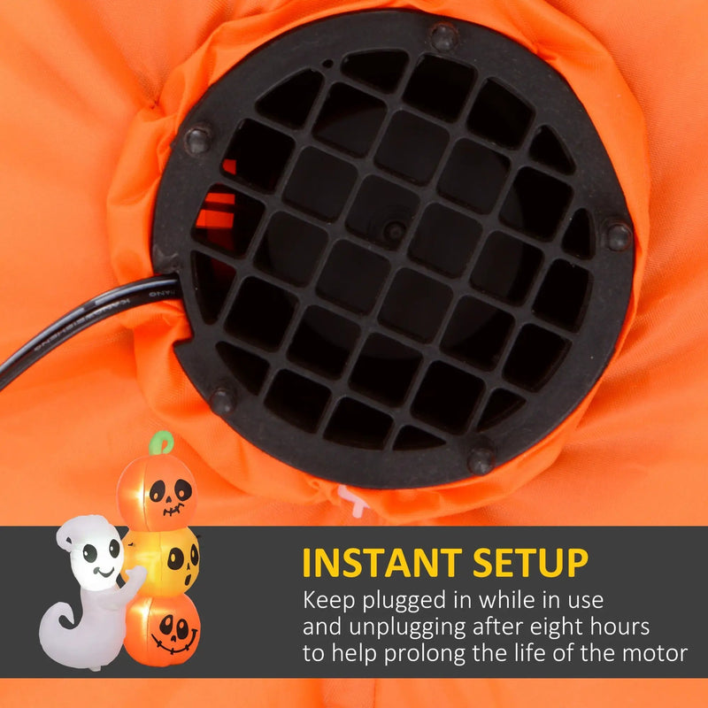 5-Foot Illuminated Halloween Ghost and Pumpkin Inflatable by HouseOfZazla