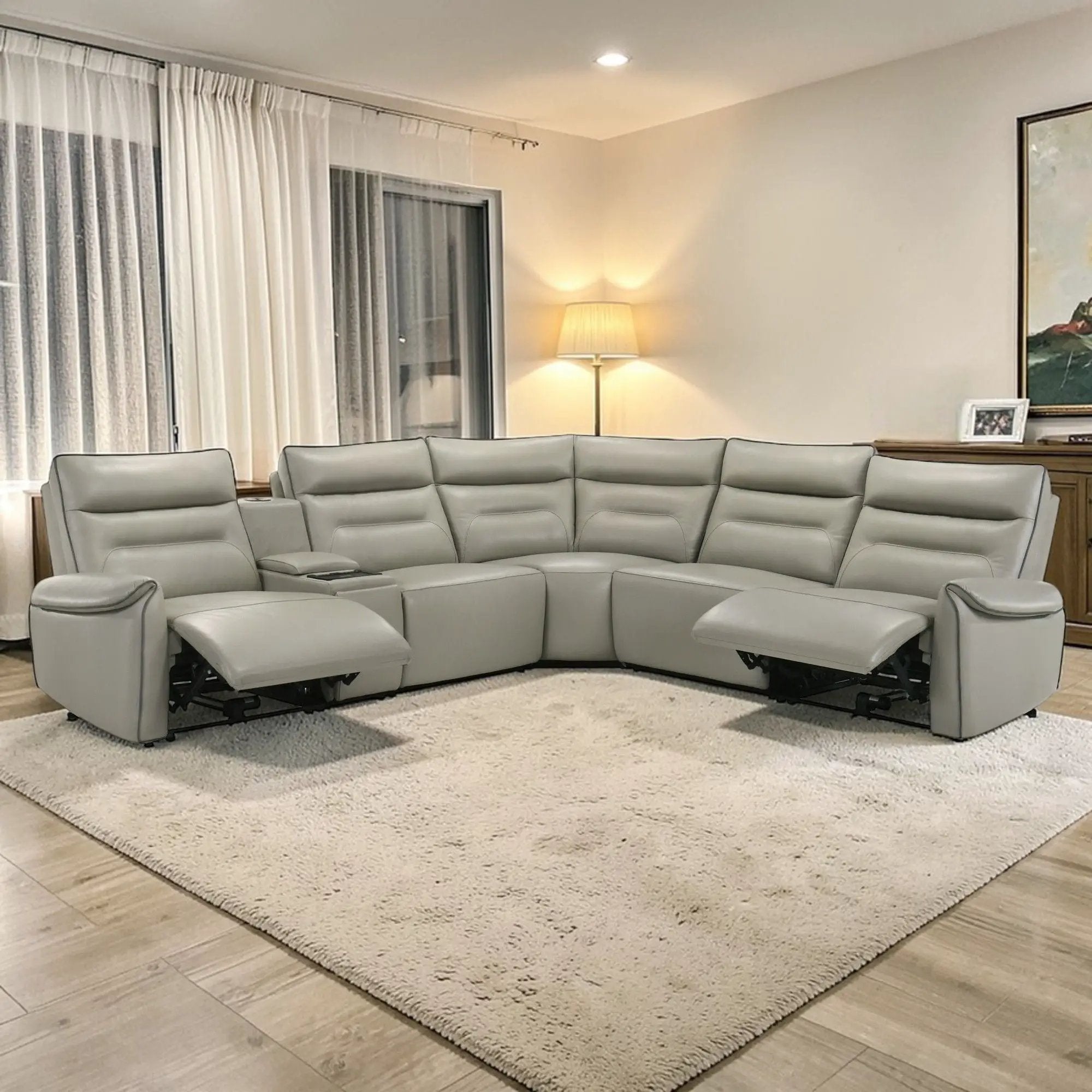Jayke - Power Motion Sectional Sofa - Light Gray by HouseOfZazla