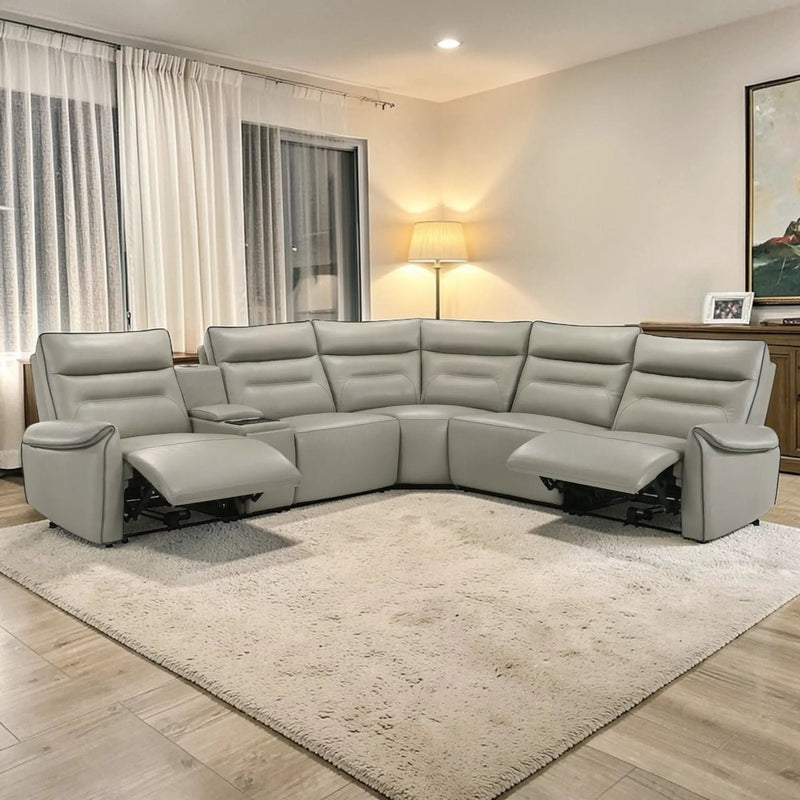Jayke - Power Motion Sectional Sofa - Light Gray by HouseOfZazla