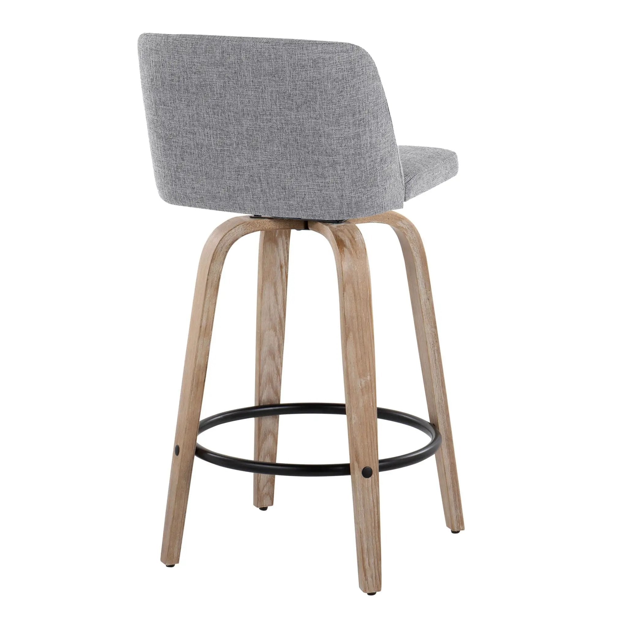 Toriano - Contemporary Fixed-Height Counter Stool & Swivel With Round Footrest (Set of 2) by Unique Piece Furniture