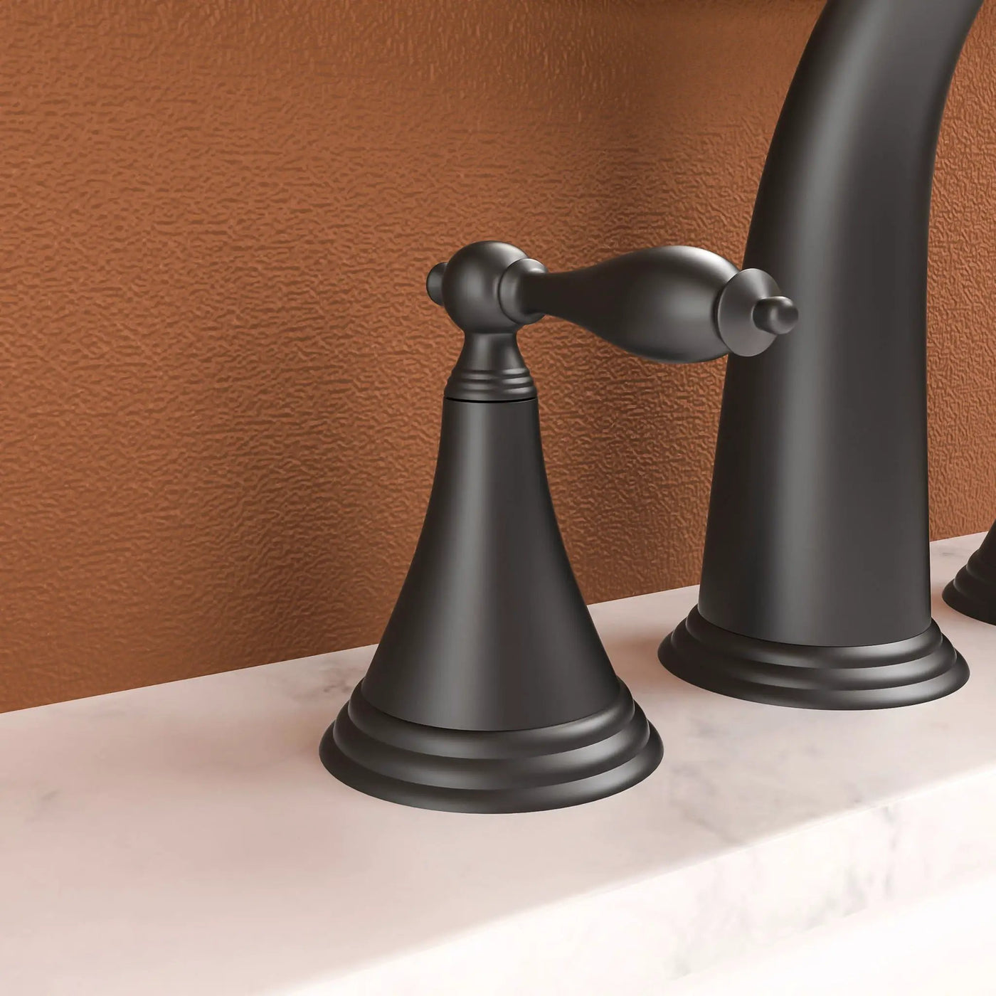 Elegant 2 Handle Widespread Bathroom Faucet With Pop Up Drain And Water Supply Lines by HouseOfZazla