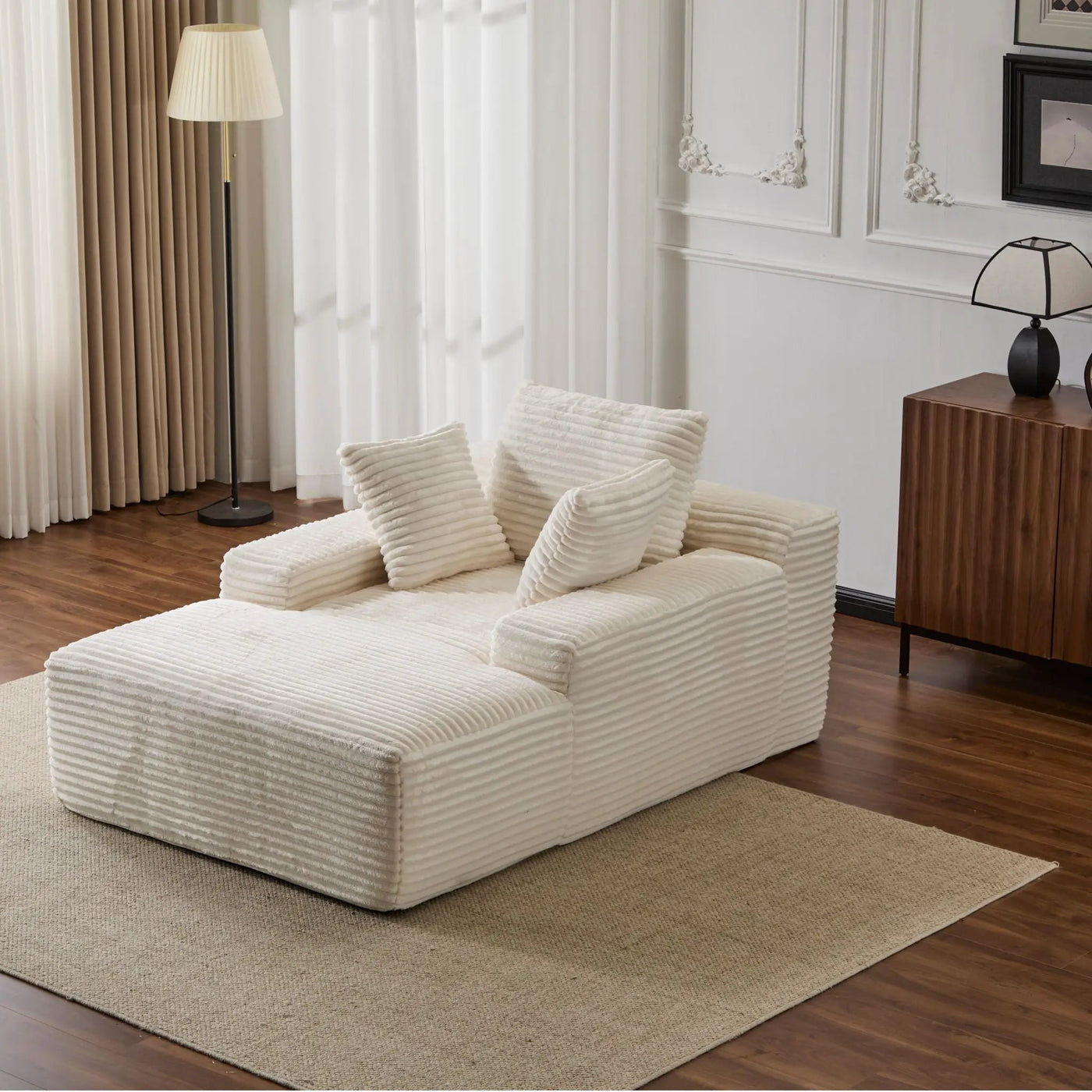 Oversized Chaise Lounge Chair Cozy Cloud Couch With 3 Throw Pillows And Wide Armrest by HouseOfZazla