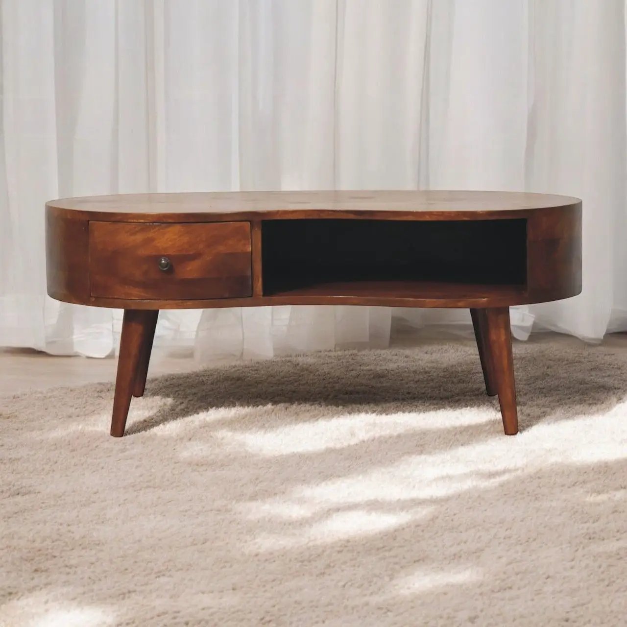 Wave Coffee Table With 1 Drawer by HouseOfZazla