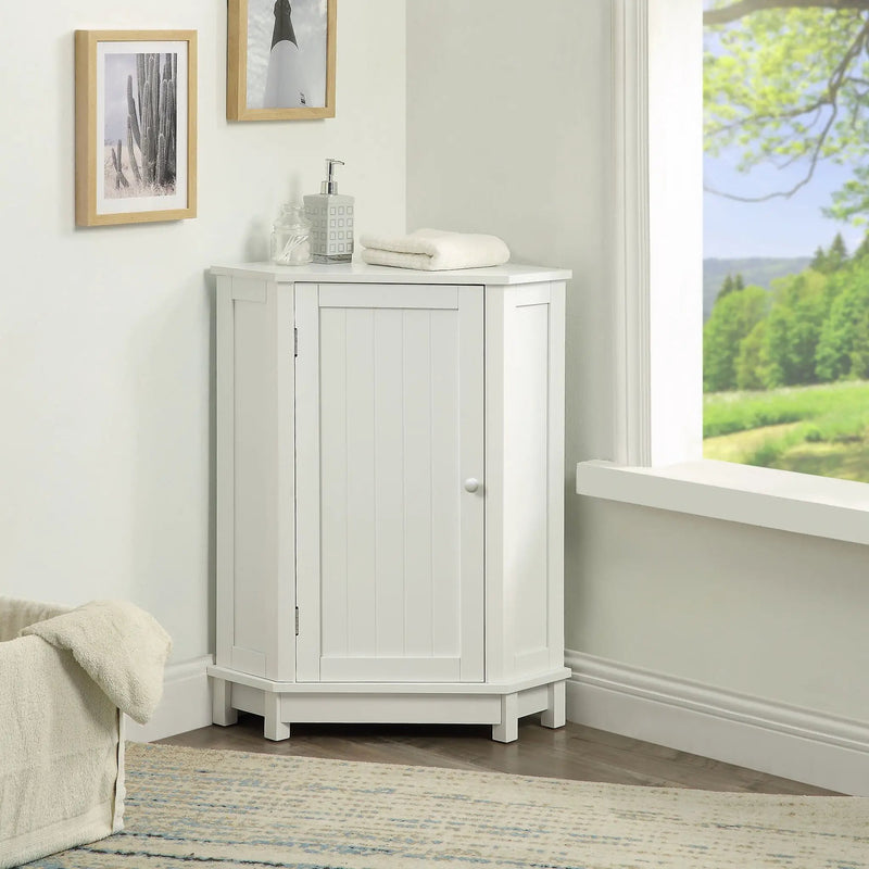 Bathroom Cabinet Triangle Corner Storage Cabinet With Adjustable Shelf Modern Style by Unique Piece Furniture