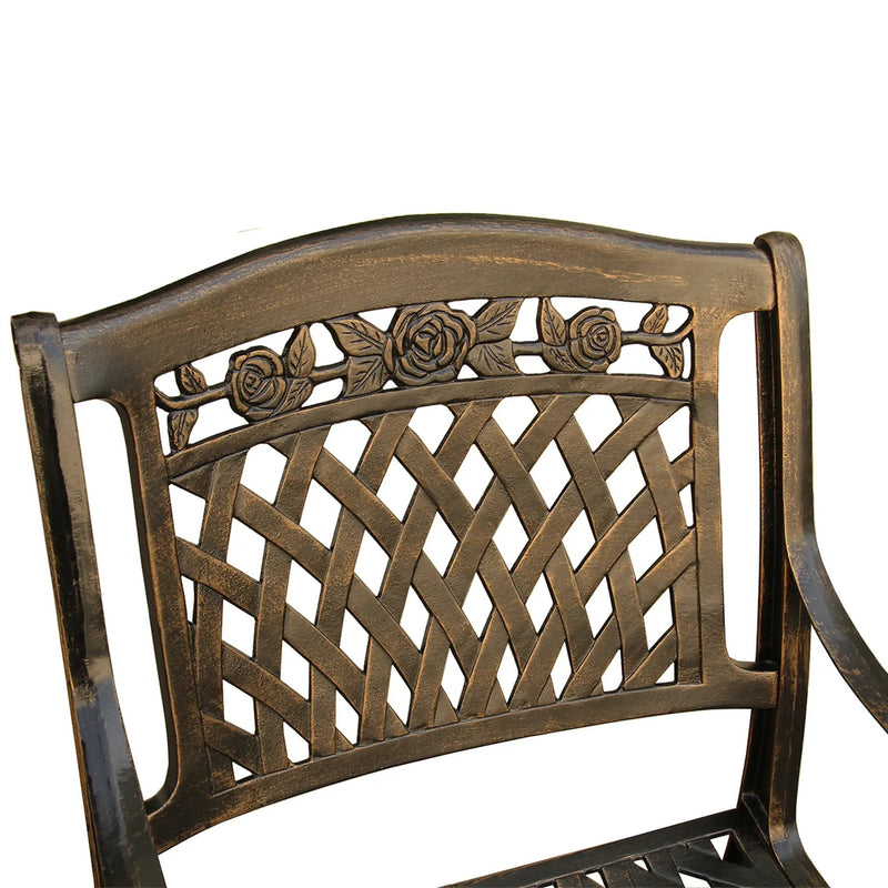 Outdoor Aluminum 5pc Round Patio Dining Set with Four Chairs by Sharicks