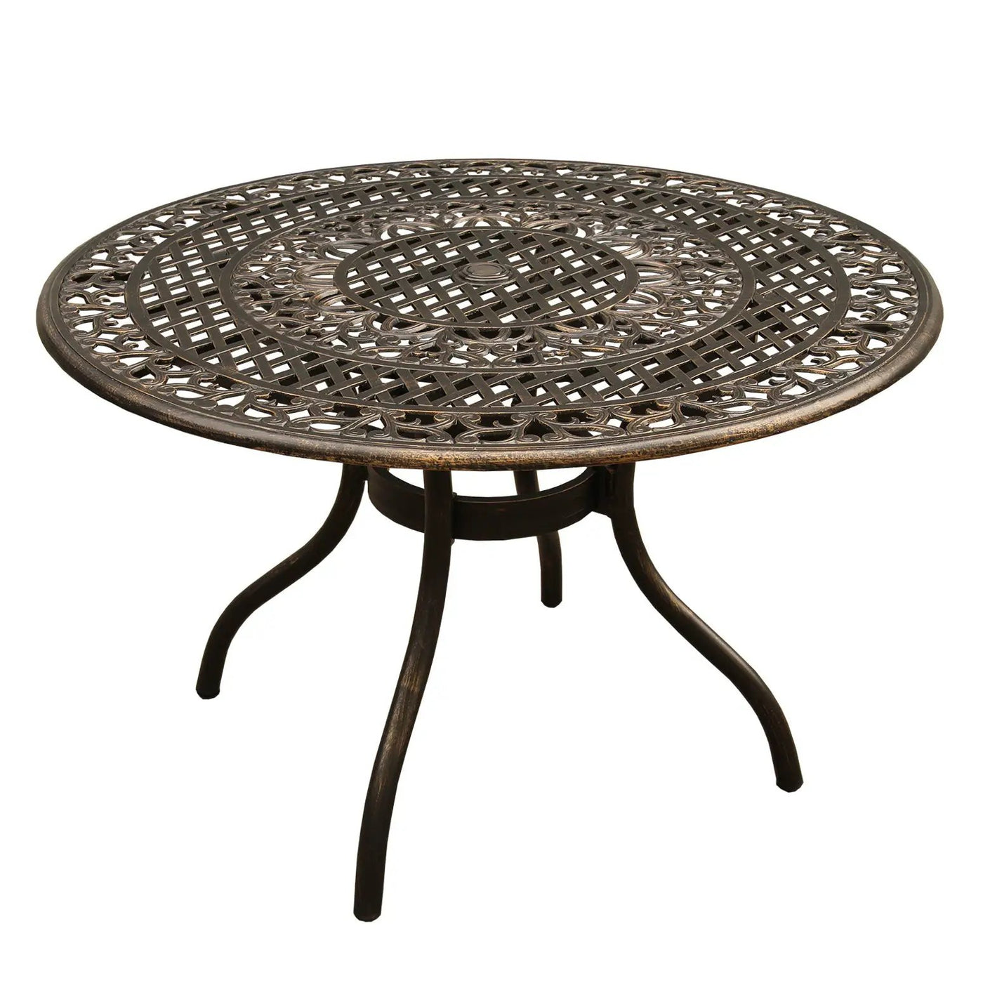 Outdoor Aluminum 5pc Round Patio Dining Set with Four Chairs by Sharicks