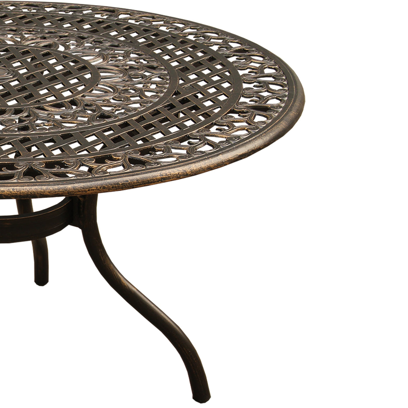Ornate Outdoor Elegant Aluminum 48-in Round Patio Dining Table by Sharicks