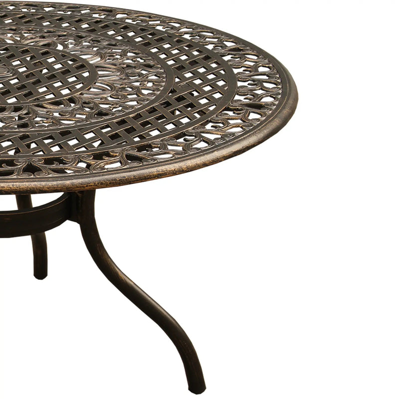 Ornate Outdoor Elegant Aluminum 48-in Round Patio Dining Table by Sharicks