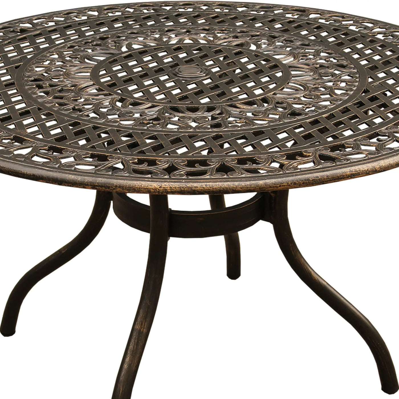 Ornate Outdoor Elegant Aluminum 48-in Round Patio Dining Table by Sharicks