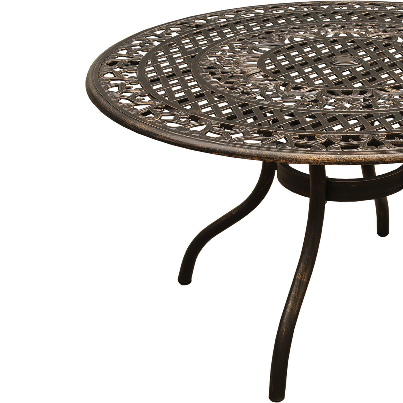 Ornate Outdoor Elegant Aluminum 48-in Round Patio Dining Table by Sharicks