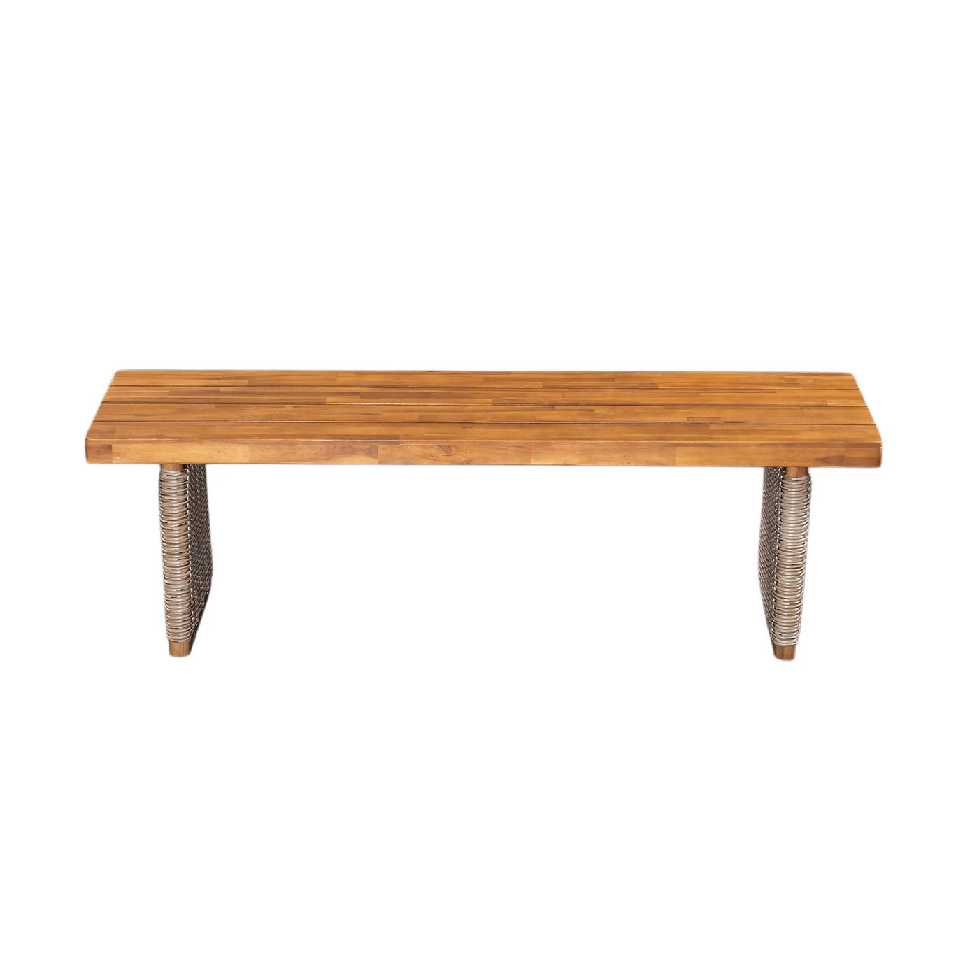 Outdoor Acacia Wood Dining Table Set with 1 Table and 1 Bench by HouseOfZazla