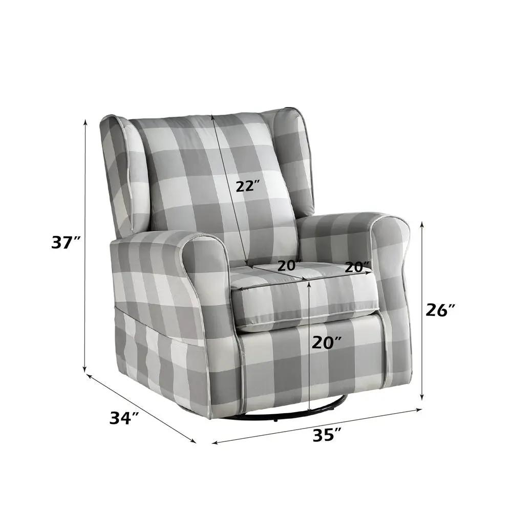 Patli - Swivel Chair With Glider - Gray Fabric by Unique Piece Furniture
