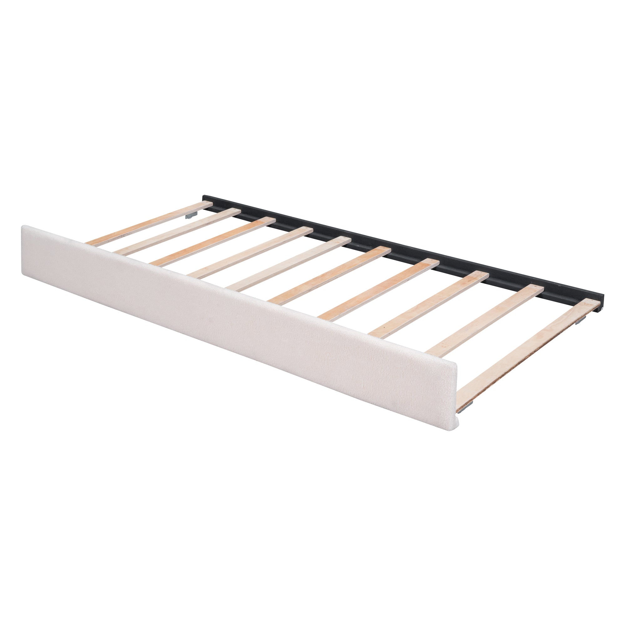 Teddy Fleece Full Size Upholstered Platform Bed with Twin Trundle by HouseOfZazla