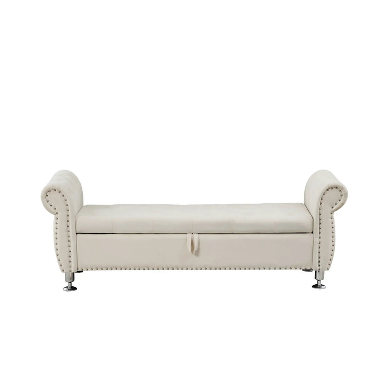 Storage Bench With Crystal Buttons And 1 Pillow For Bedroom by HouseOfZazla