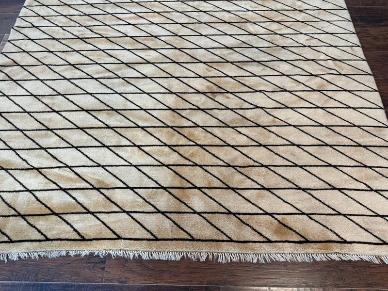 German Rug 7x10, Vintage Handmade Carpet, Contemporary by Jewel Rugs