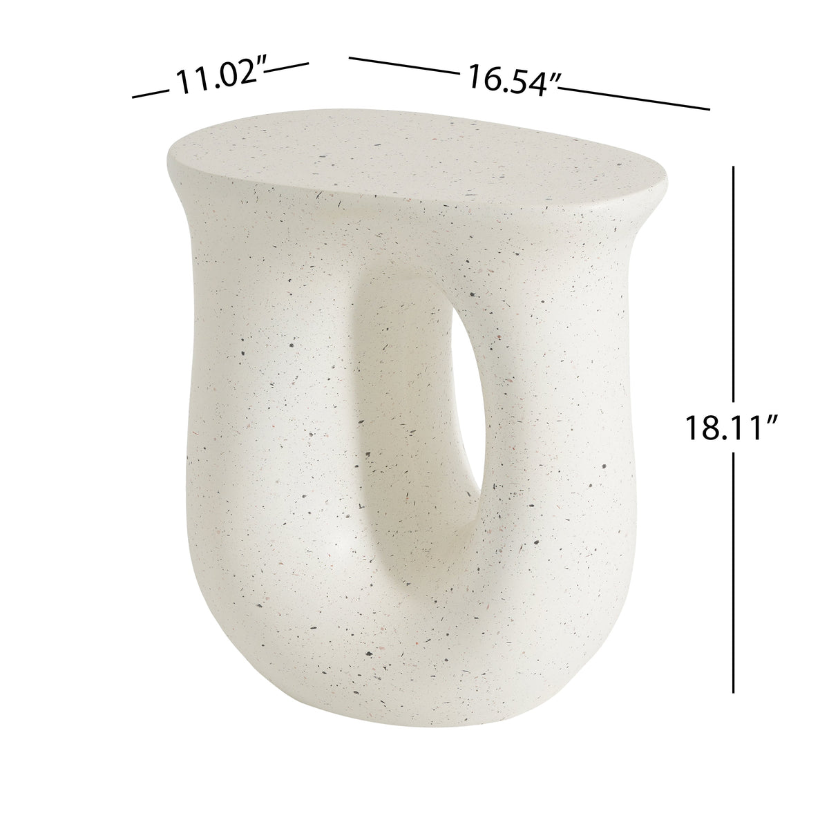Outdoor MGO Side Table with Travertine-Look Finish – White or Light Grey, photo 5 of 10