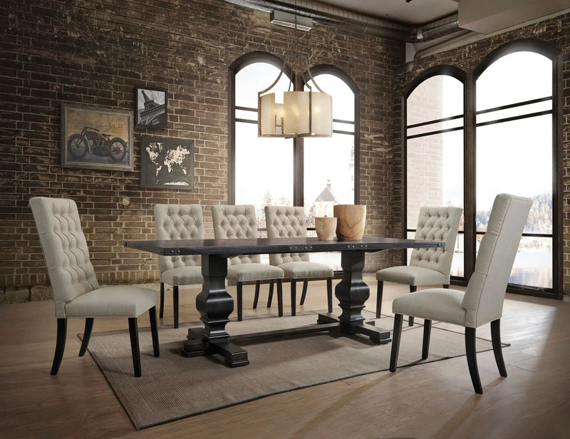 Morland - 7 Pieces Dining Room Set - Black by Unique Piece Furniture