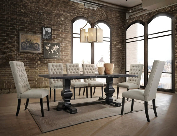 Morland 7 Pieces Dining Room Set - Black