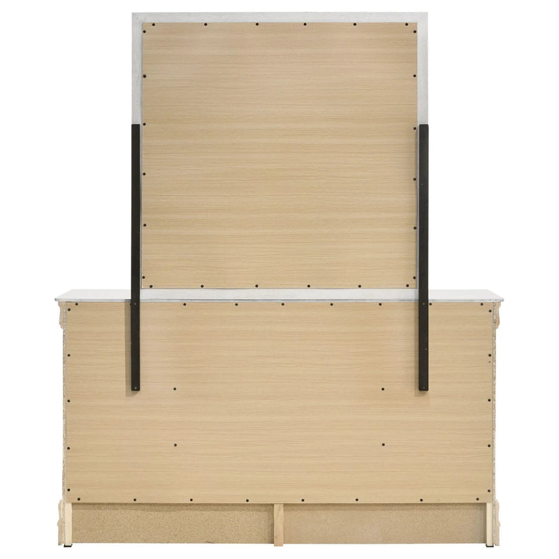 Louis Philippe 6-drawer Dresser and Mirror White by Unique Piece Furniture