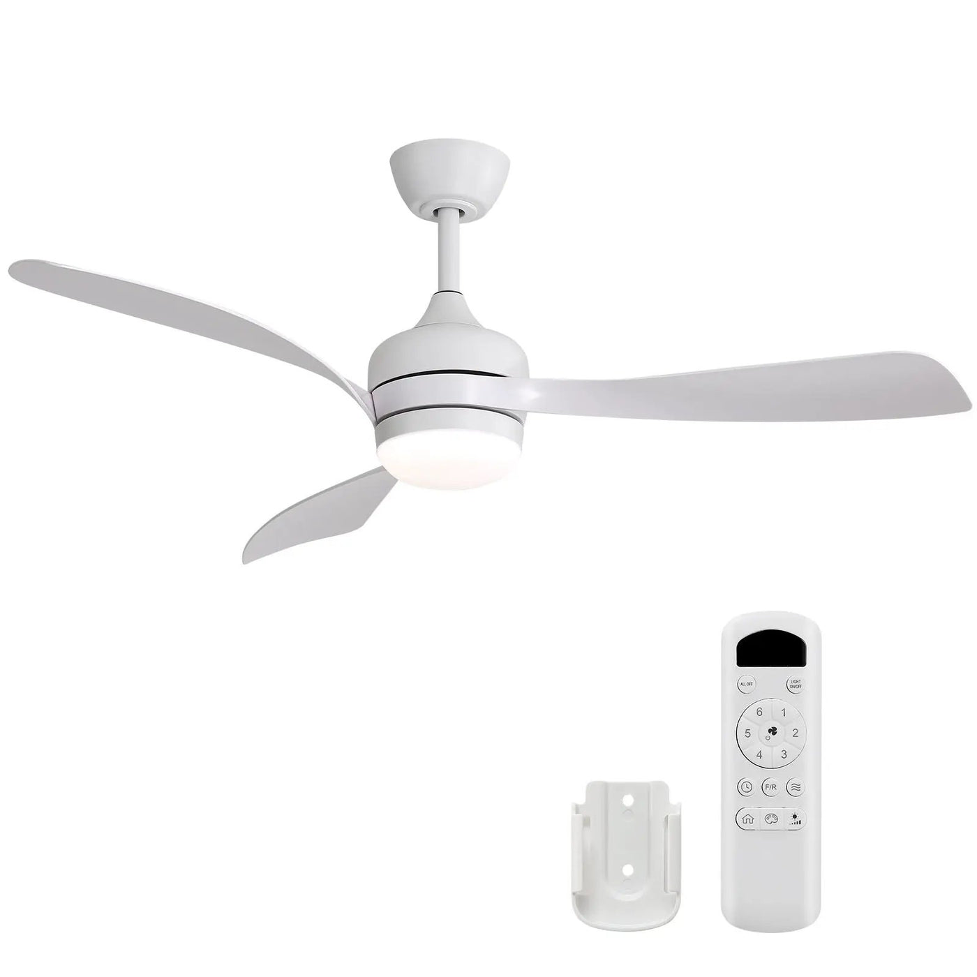 Ceiling Fan With 3 Blades, Remote Control, Reversible DC Motor, Noiseless Operation, 3 Downrods by Unique Piece Furniture