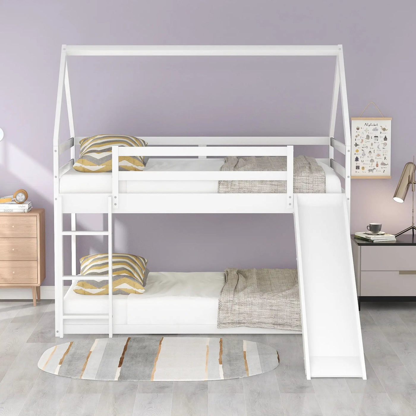 House Shape Bunk Bed With Slide And Ladder by HouseOfZazla