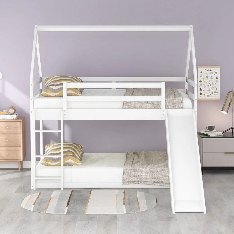 House Shape Bunk Bed With Slide And Ladder by Unique Piece Furniture