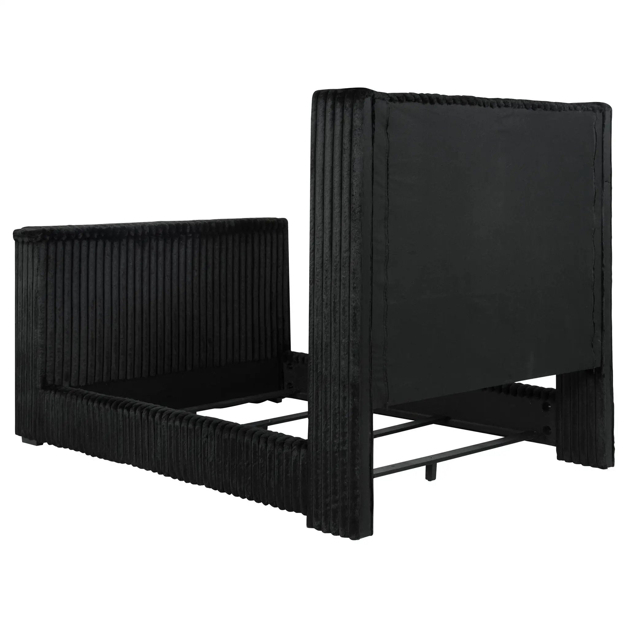 Centergrove Upholstered Queen Wingback TV Bed Black by Unique Piece Furniture