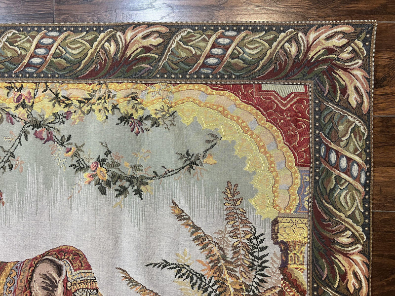 Vintage Tapestry 4 x 5.6, Adorned Elephant Pictorial by Jewel Rugs