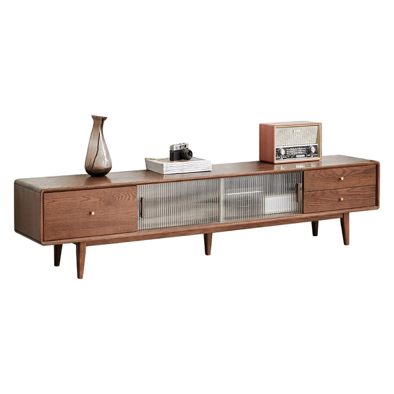 TV Cabinet With Chinese Changhong Glass Doors, Two Drawer Storage Space TV Standing by HouseOfZazla
