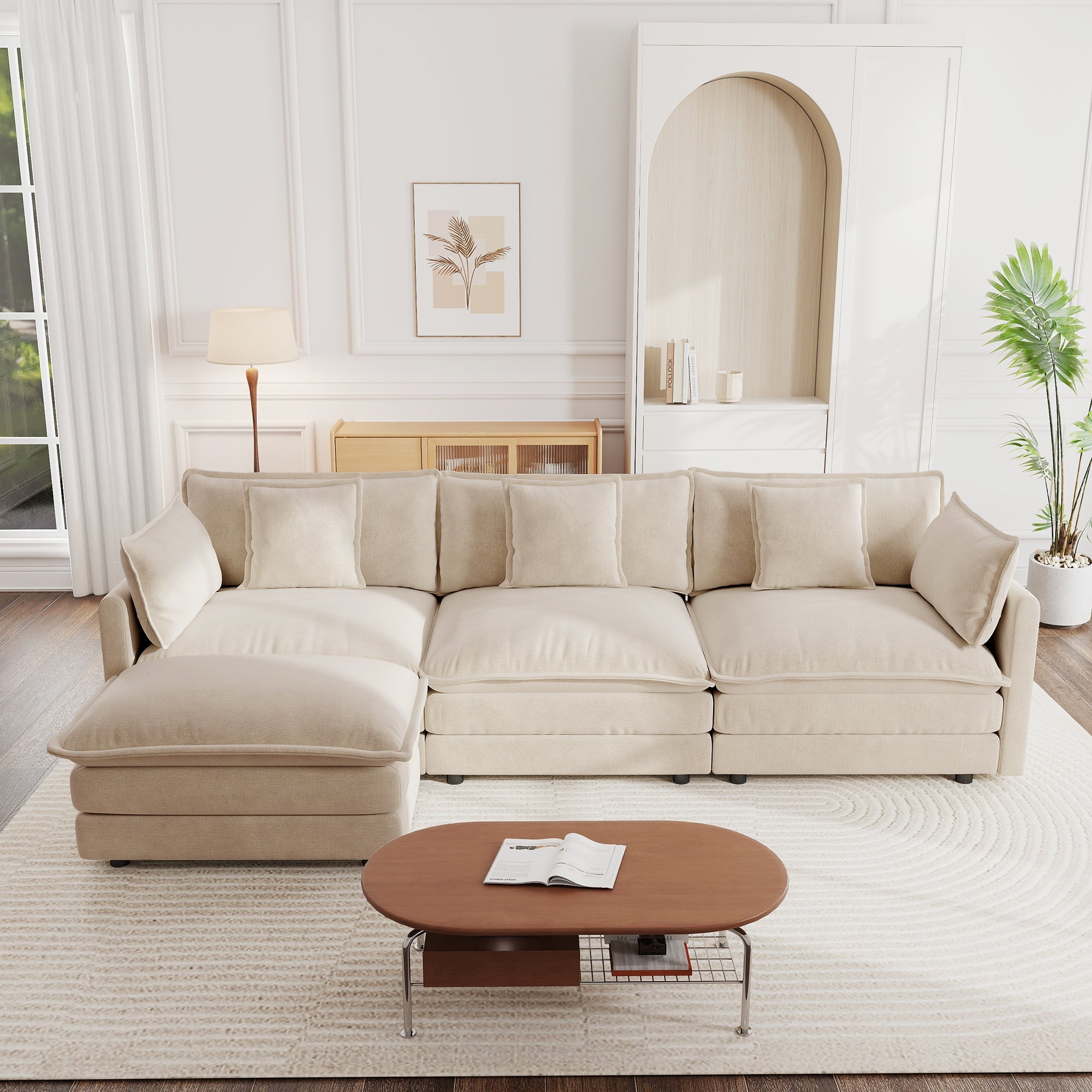 Free Combination Comfy Upholstery Modular Oversized L Shaped Sectional Sofa by HouseOfZazla