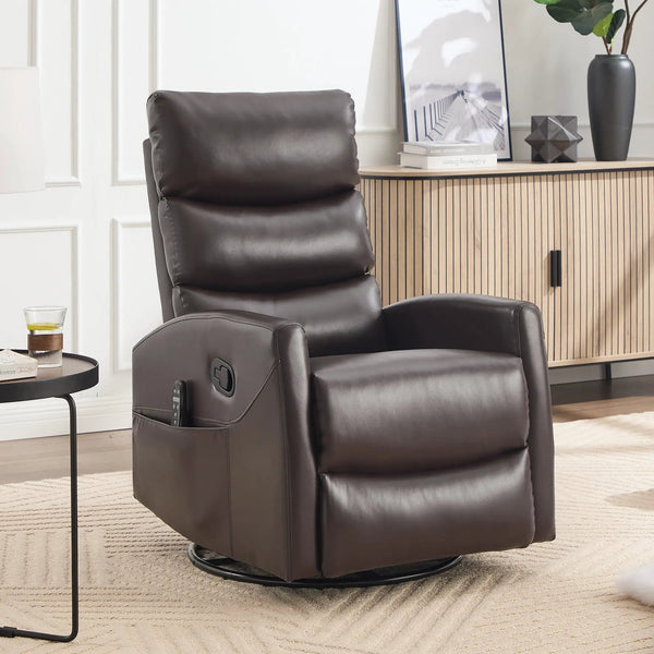 Heat Massage Manual Recliner Chair with Rocker and Swivel