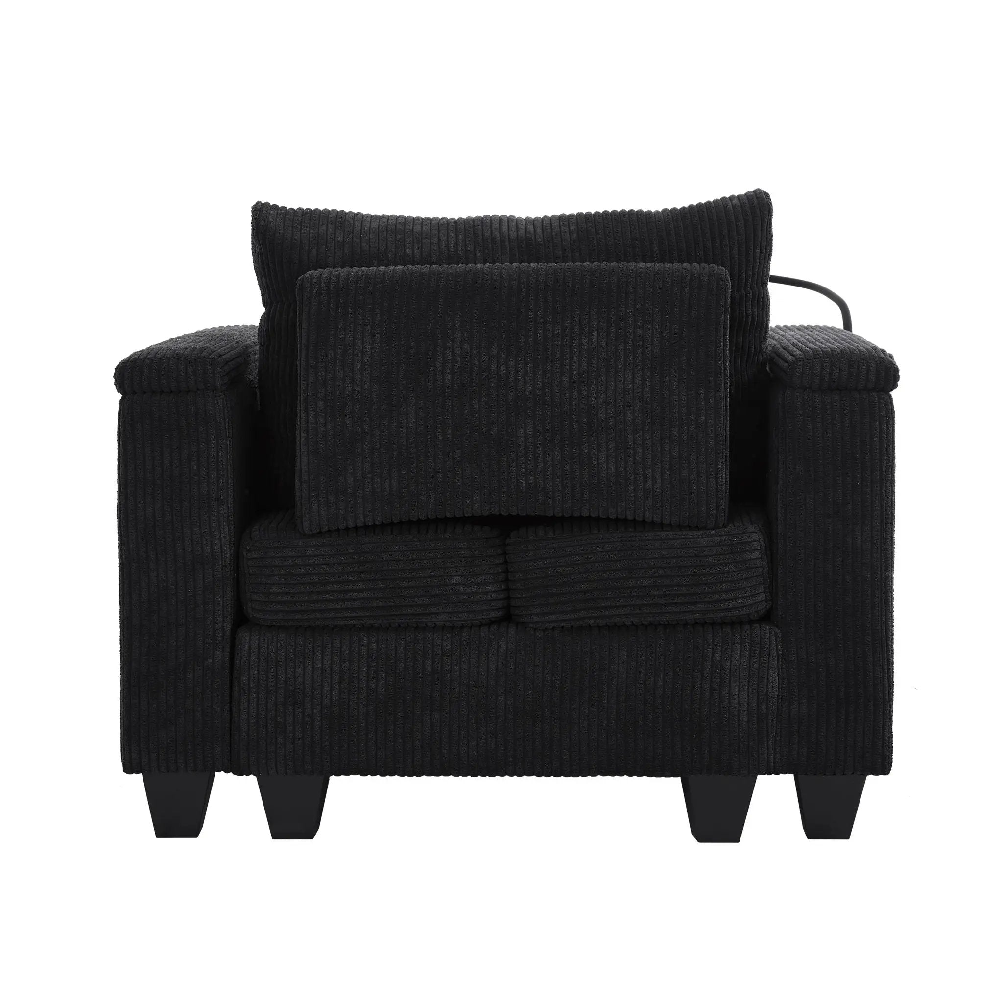 Convertible Chaise Lounge Sofa Chair With USB Ports, Cup Holders, Phone Holder And Storage by HouseOfZazla
