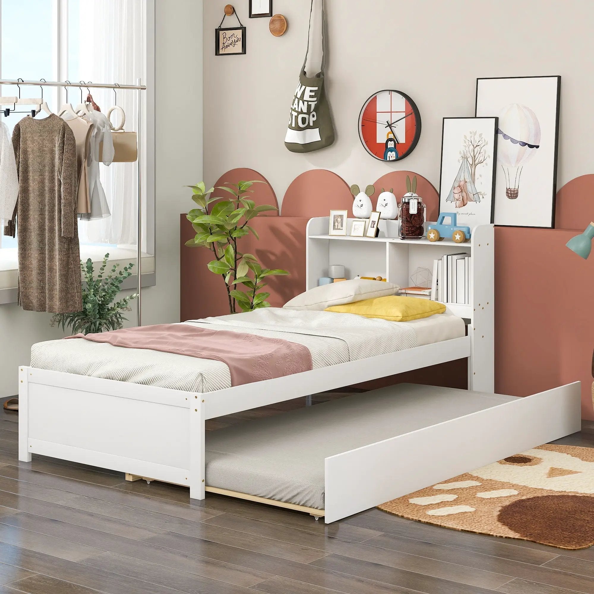 Twin Bed With Trundle, Bookcase by HouseOfZazla