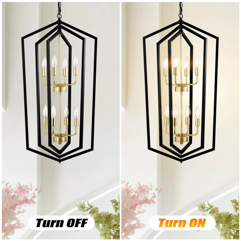 8-Light Lantern Tired Farmhouse Ceiling Hanging Light by HouseOfZazla