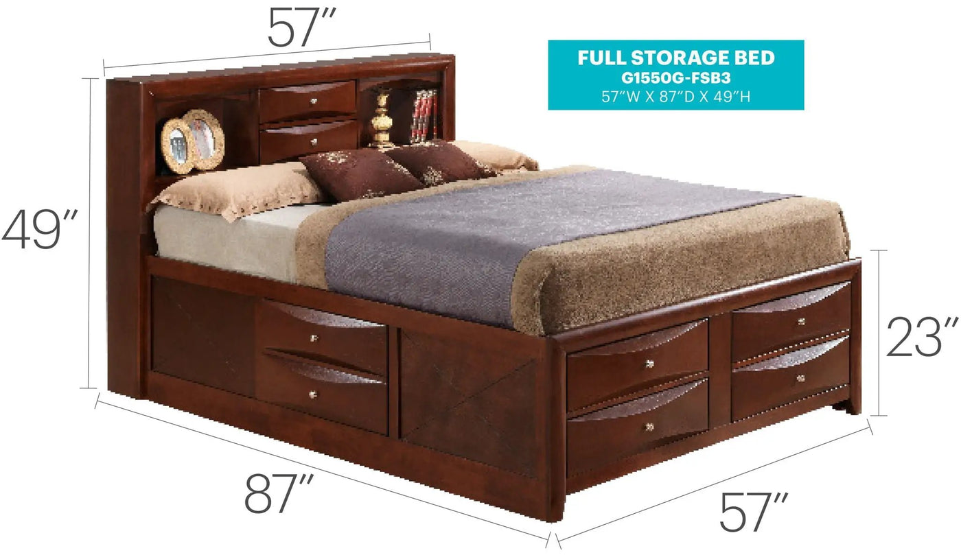Modern Design Storage Bed With Bookcase Headboard by Unique Piece Furniture