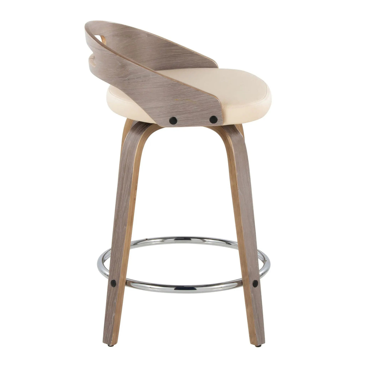 Cassis - Mid Century Modern Fixed Height Counter Stool With Swivel With Round Footrest (Set of 2) by HouseOfZazla