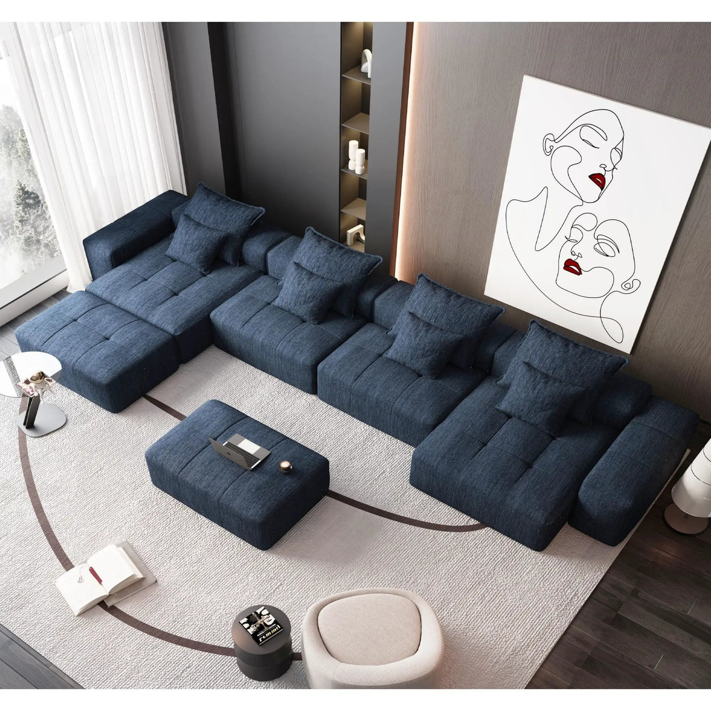 Modern Oversized DIY Combination Modular Sectional Sofa With Pillows by HouseOfZazla