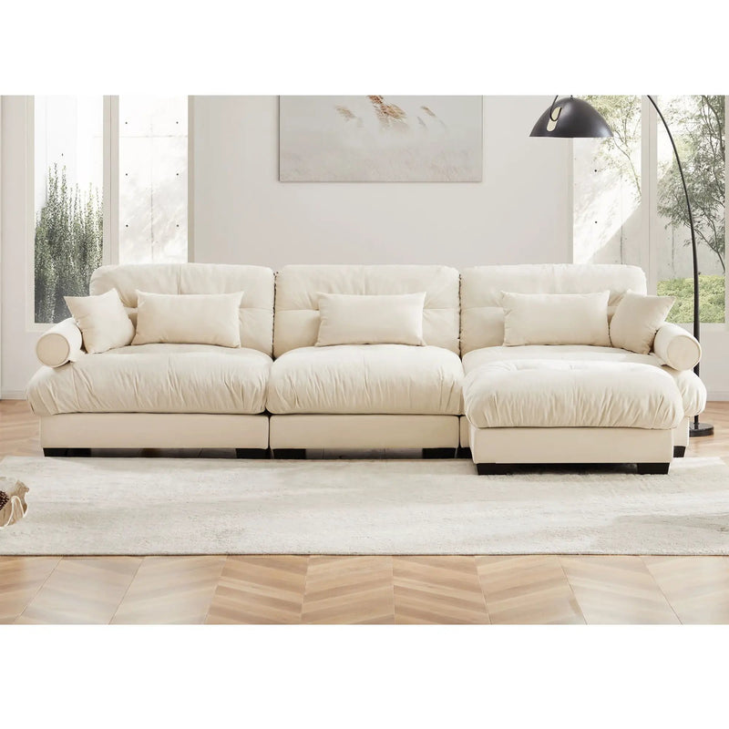 Super Comfort Oversized Modular Sectional Sofa With Movable Ottoman by Unique Piece Furniture
