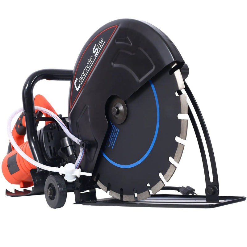 Electric 14" Cut Off Saw With Wet / Dry Functionality And Water Line Attachment Metal, 30" Length - Black by HouseOfZazla