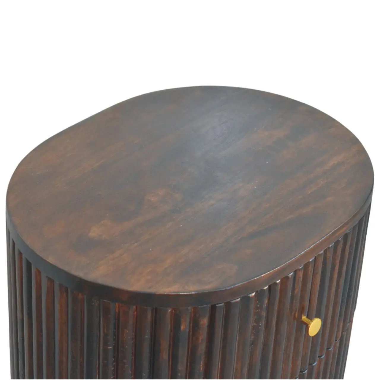 Solid Wood Curved Fluted 3-Drawer Drum Chest by HouseOfZazla