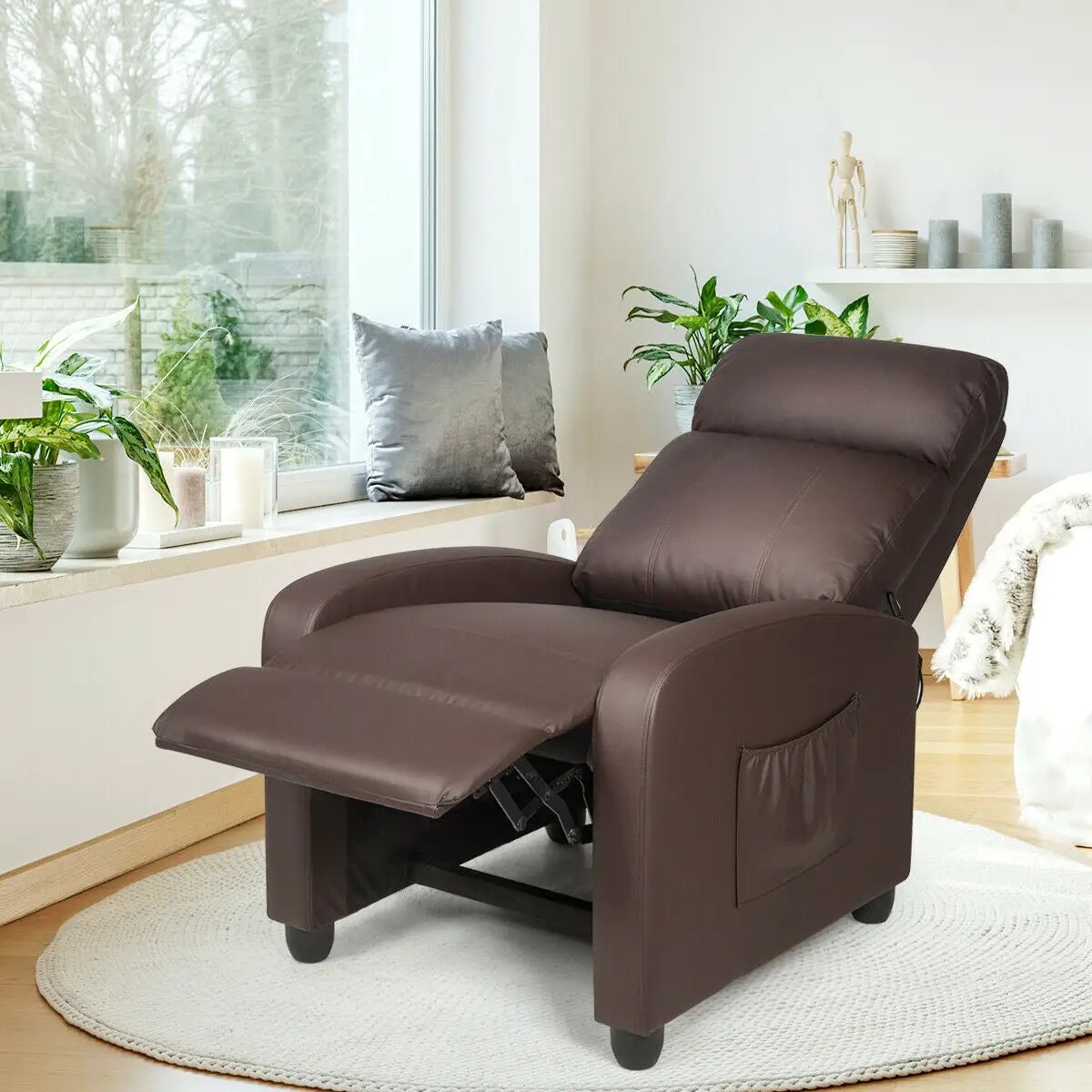 Recliner Sofa Wingback Chair with Massage Function by DirectDeals
