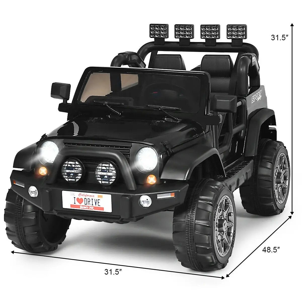 12V 2-Seater Ride on Car Truck with Remote Control and Storage Room by DirectDeals