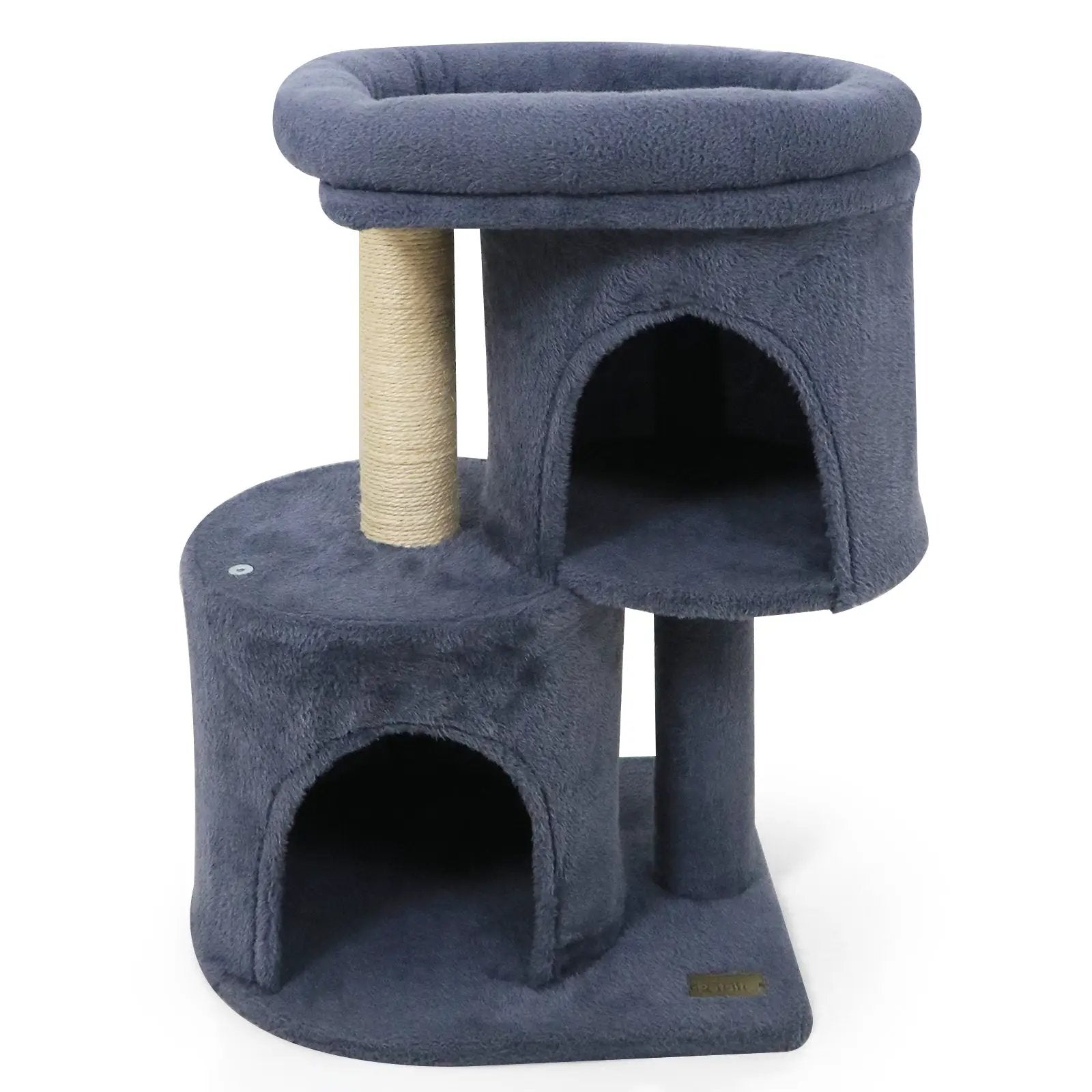 26 Inch Cat Tower with Large Padded Push Perch and Dual Condos by DirectDeals