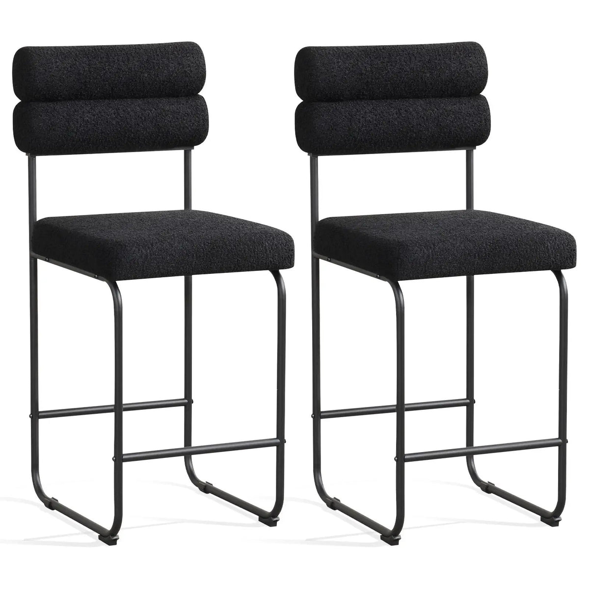 26 Inch Counter Height Bar Stools Set of 2 with Metal Frame and Footrest by DirectDeals