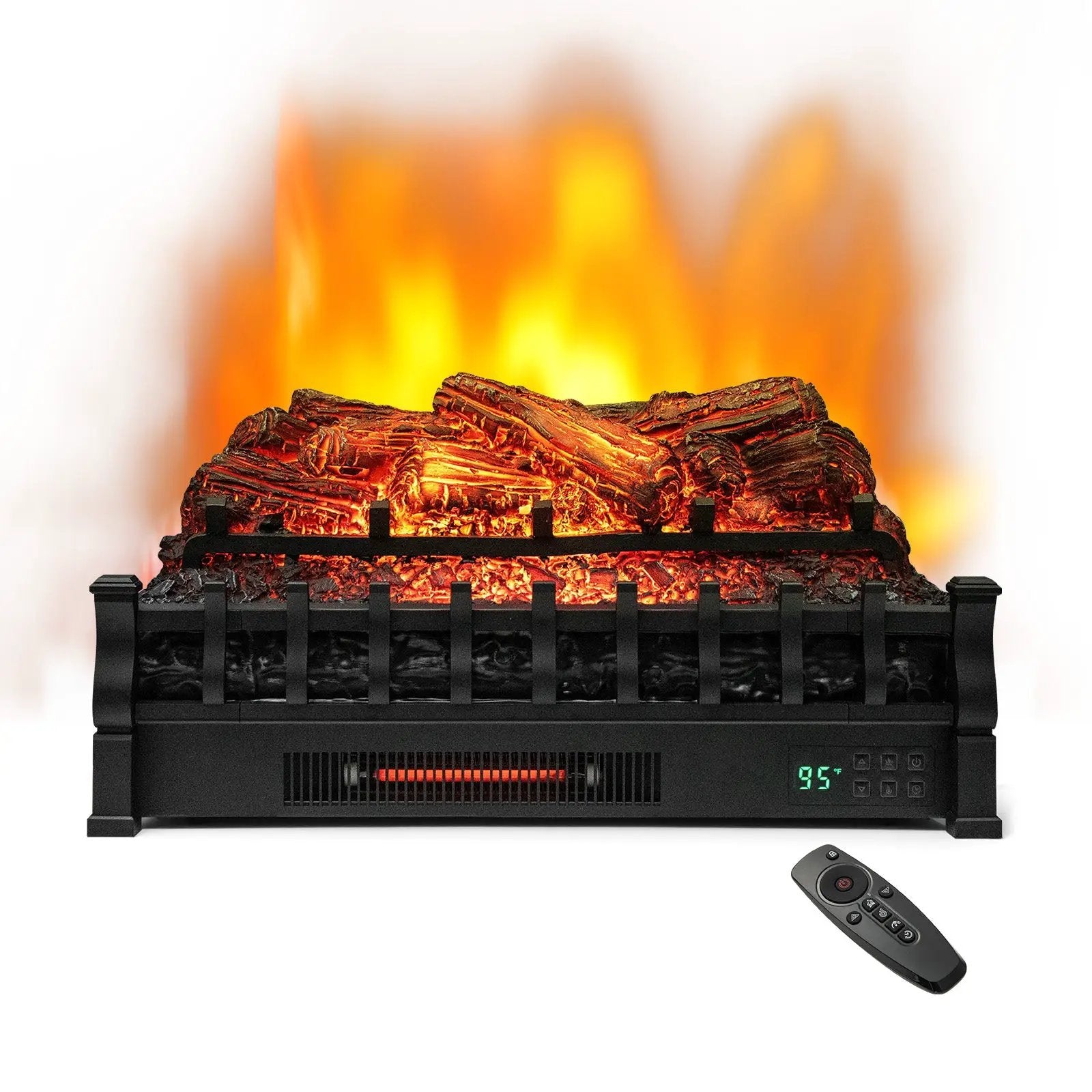26 Inches Infrared Quartz Electric Fireplace with Realistic Pinewood Ember Bed by DirectDeals