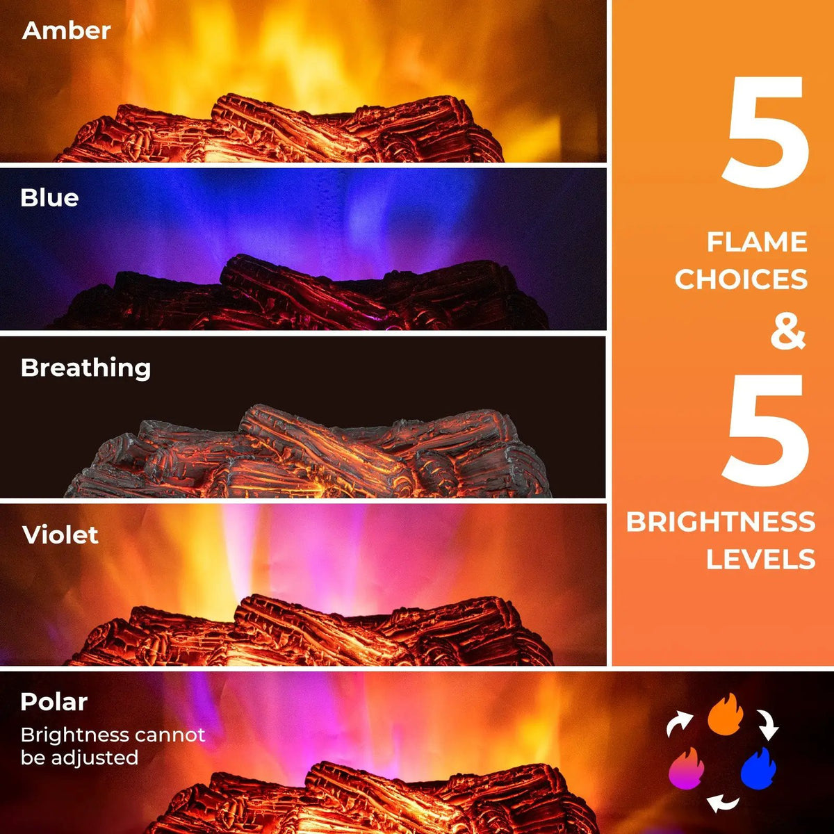 26 Inches Infrared Quartz Electric Fireplace with Realistic Pinewood Ember Bed by DirectDeals