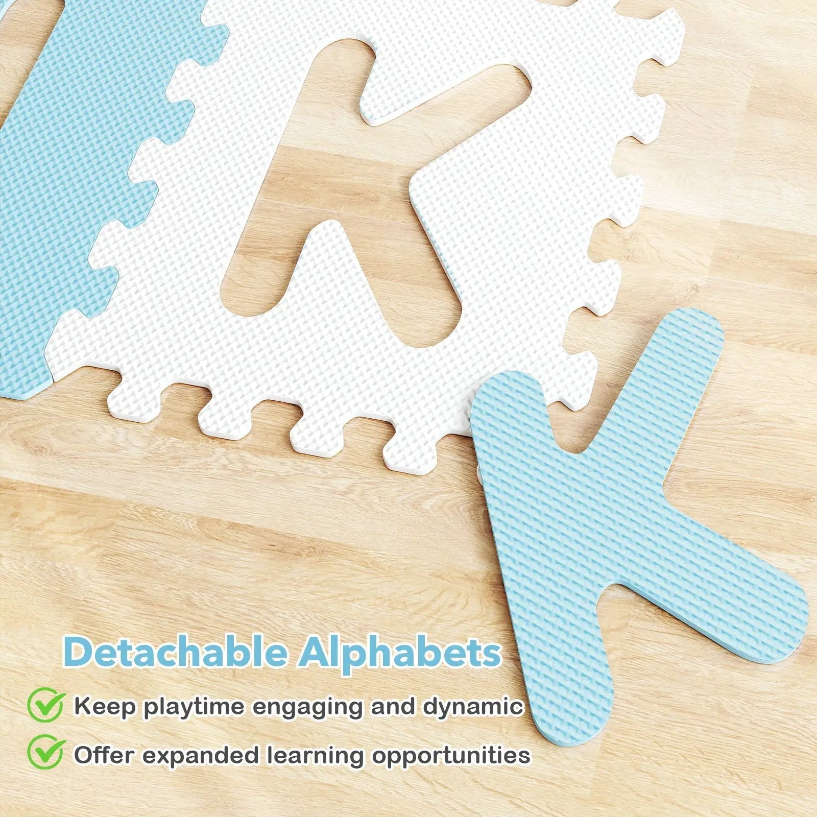 26 Pieces Interlocking ABC Play Mats with Detachable Letters by DirectDeals
