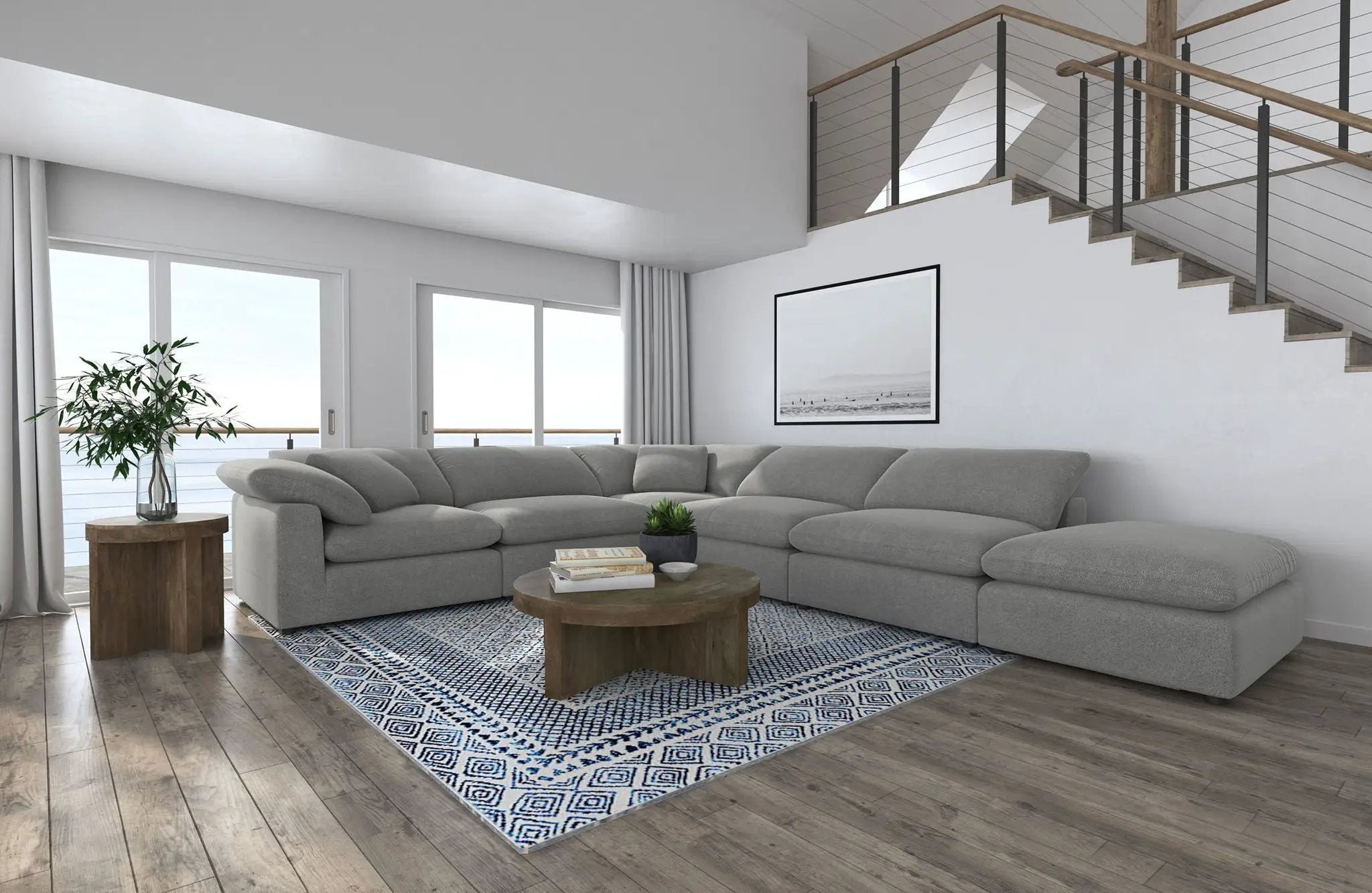 Raleigh 6-piece Boucle Upholstered Modular Sectional Grey by Unique Piece Furniture