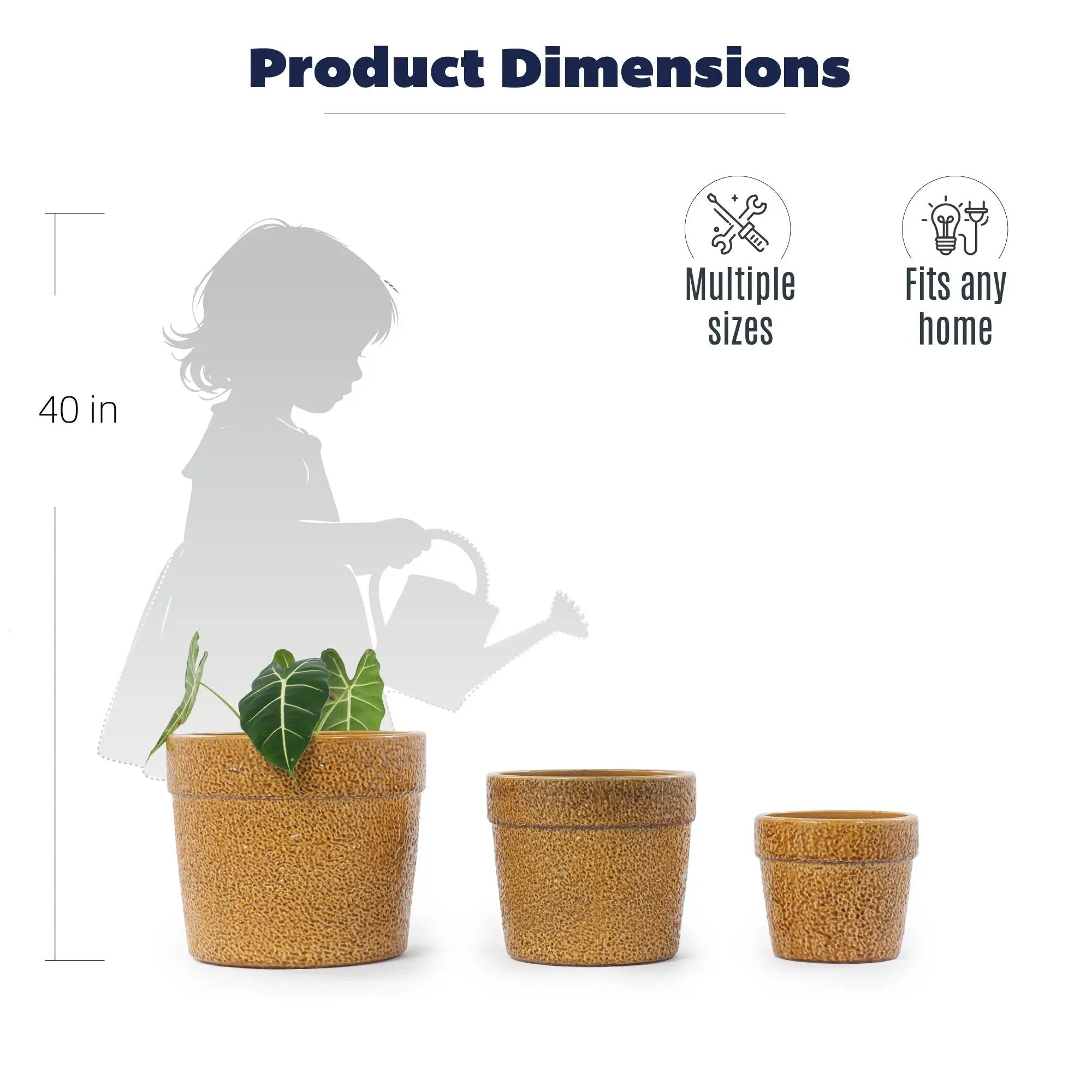 Handmade Ceramic Planter Set of 3 by HouseOfZazla